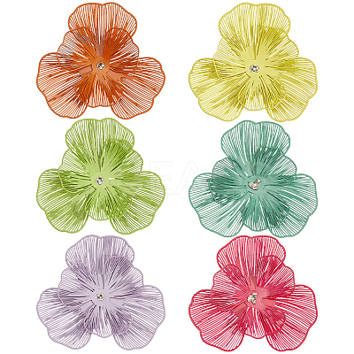 12Pcs 6 Colors Spray Printed 430 Stainless Steel Bead Caps STAS-BBC0008-26-1