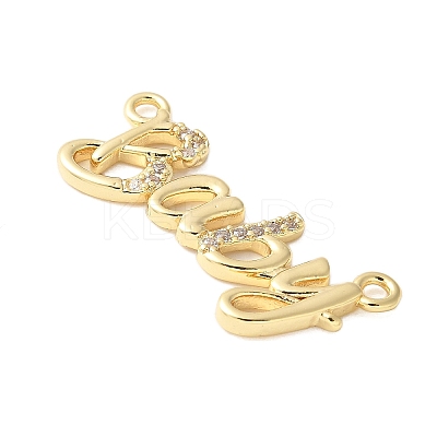 Brass Micro Pave Clear Cubic Zirconia Links KK-D357-03E-G-1