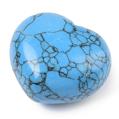 Synthetic Turquoise Thumb Massage Stone G-I367-06P-1
