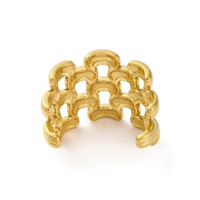 304 Stainless Steel Web Open Cuff Rings LS-RJEW-K258-06G-1