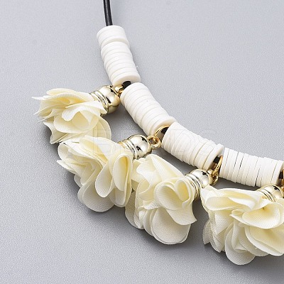 Cowhide Leather Cord Bib Necklaces NJEW-JN02590-01-1