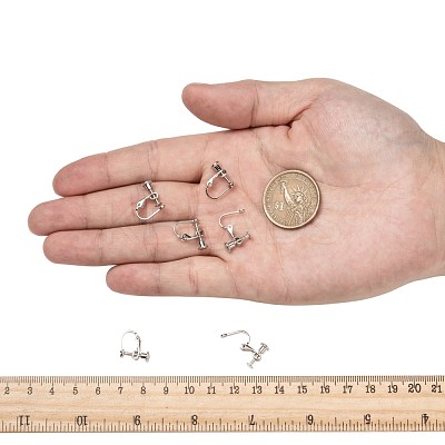 Brass Screw On Clip-on Earring Findings KK-L164-02P-1
