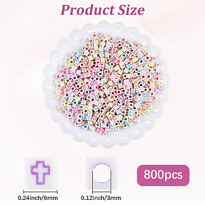 800Pcs Craft Style Acrylic Beads MACR-PA0001-37-1