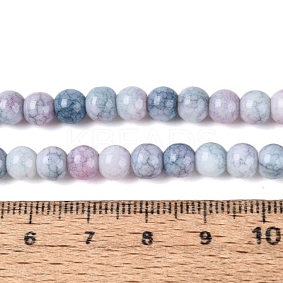 Ombre Effect Opaque Crackle Glass Beads Strands GLAA-Q106-01A-A02-1
