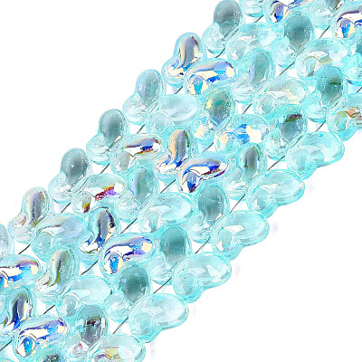 Baking Paint Electroplate Transparent Glass Beads Strands EGLA-Q136-03A-06-1