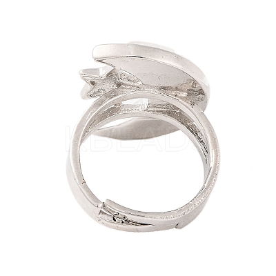 Moon & Star Natural Amethyst Adjustable Rings G-B085-18P-03-1