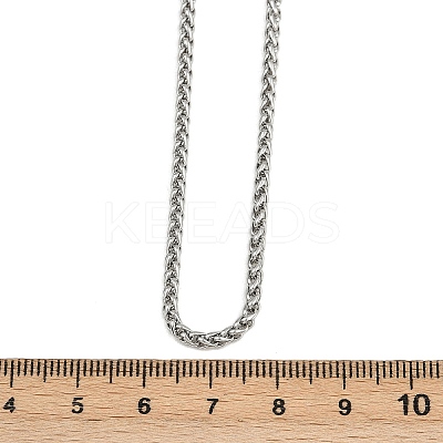 304 Stainless Steel Wheat Chains Necklaces for Unisex NJEW-K395-01B-P-1