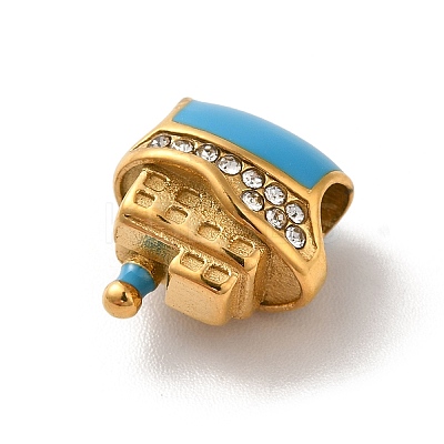 Ion Plating(IP) 304 Stainless Steel Enamel European Beads STAS-G308-15G-1