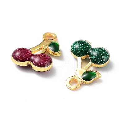 Rack Plating Brass Enamel Pendants KK-CJC0008-02G-1