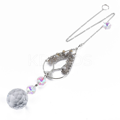 Natural Labradorite Big Pendants G-N333-010A-1