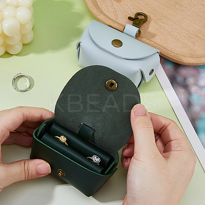 PU Leather Pet Collar Wedding Ring Bearer Pouches AJEW-WH0270-935A-1