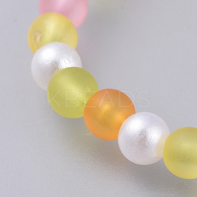Acrylic Imitated Pearl  Stretch Kids Bracelets BJEW-JB04570-1