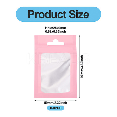 160Pcs Plastic Yin-yang Resealable Bags with Visible Window ABAG-TA0001-94B-1