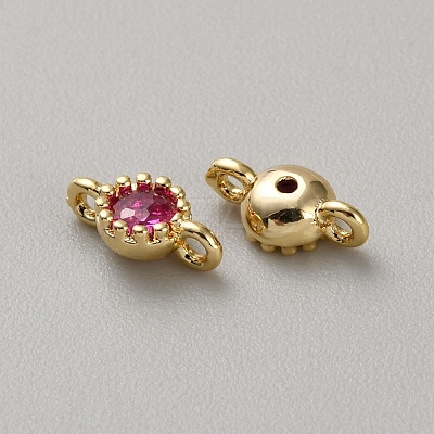 Real 14K Gold Plated Brass Pave Cubic Zirconia Links KK-WH0064-39G-02-1