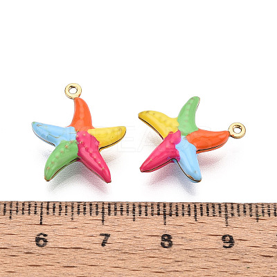 304 Stainless Steel Enamel Pendants STAS-T068-14B-1