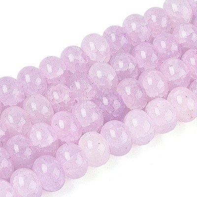 Baking Paint Crackle Glass Beads Strands DGLA-N020-01A-04-1