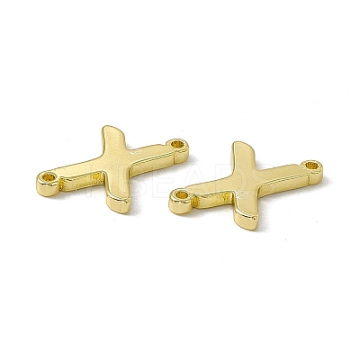 Rack Plating Brass Letter Connector Charms KK-C007-38G-X-1