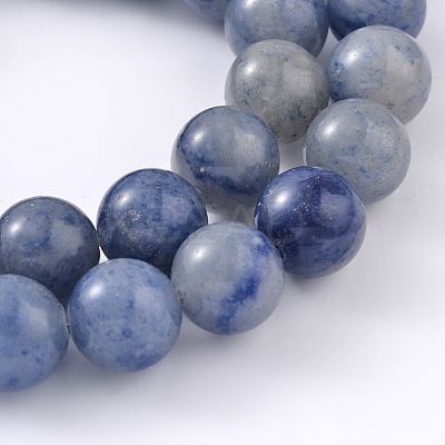 Dyed & Heated Natural Blue Aventurine Round Bead Strands X-G-M248-6mm-01-1