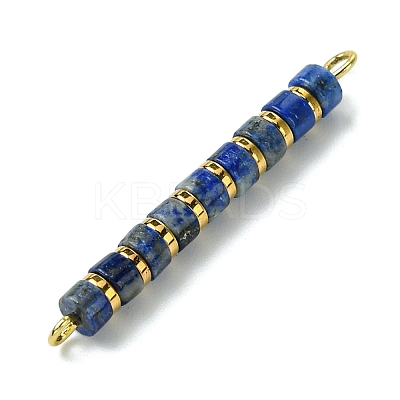 Natural Lapis Lazuli & Electroplated Synthetic Non-magnetic Hematite Heishi Connector Charms PALLOY-JF03291-04-1