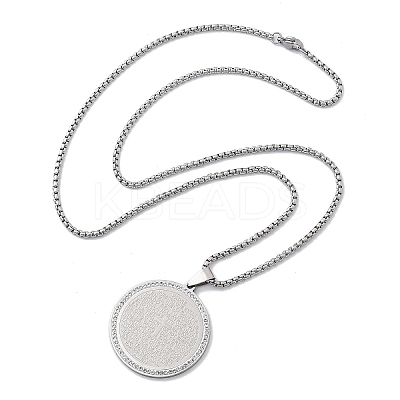 201 Stainless Steel Rhinestone Pendant Necklaces for Women LS-NJEW-U021-08P-1