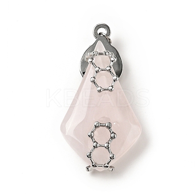 Natural Rose Quartz Pendants G-C246-05P-1