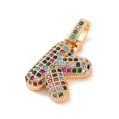 Brass Micro Pave Cubic Zirconia Pendants KK-C076-29K-G02-1