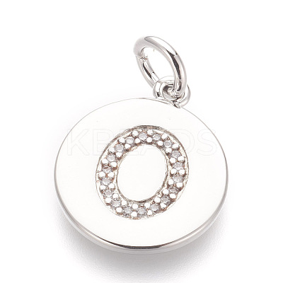 Brass Micro Pave Cubic Zirconia Pendants ZIRC-E152-06O-P-RS-1