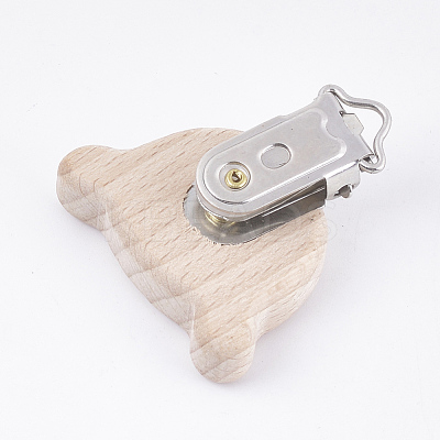 Beech Wood Baby Pacifier Holder Clips WOOD-T015-20-1