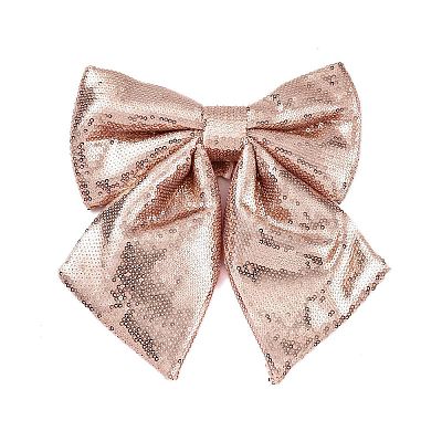 Christmas Plastic Sequin Big Bowknot Pendant Decorations AJEW-S088-04E-1