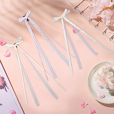 10Pcs 5 Colors  Polyester Resin Bowknot Hair Clips PHAR-CN0001-05-1