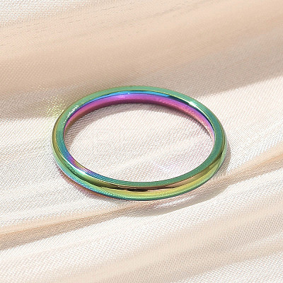 Ion Plating(IP) 304 Stainless Steel Plain Band Rings STAS-I160-E03-MC-1