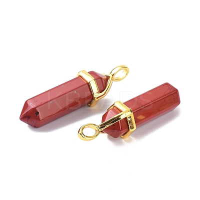 Natural Red Jasper Pointed Pendants G-G025-01G-12-1