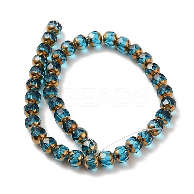 Transparent Electroplate Glass Beads Strands GLAA-G098-01-1