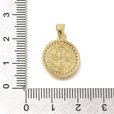 Rack Plating Brass with Cubic Zirconia Pendants KK-Z086-33G-01-1