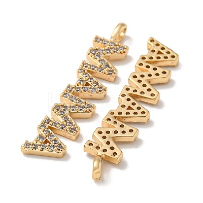 Mother's Day Brass Micro Pave Cubic Zirconia Pendants LS-KK-K378-11G-1