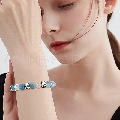 80Pcs 2 Colors Tibetan Style Alloy European Beads MPDL-SP0001-03-1