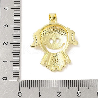Rack Plating Brass Cubic Zirconia Pendants KK-S380-30G-01-1