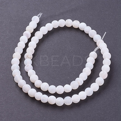 Natural Weathered Agate Beads Strands G-G589-6mm-03-1