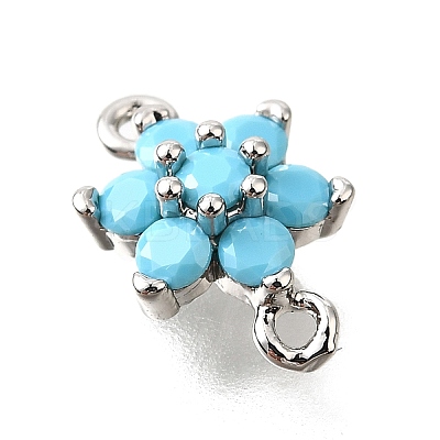 Brass Micro Pave Sky Blue Cubic Zirconia Links KK-D356-02B-P-1