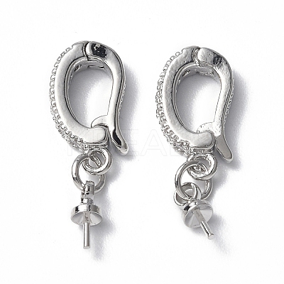 Brass Crystal Rhinestone Fold Over Clasps KK-P223-29P-1