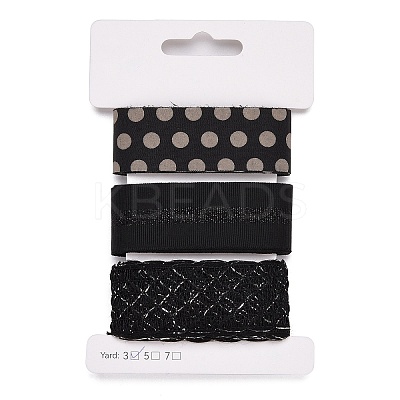 9 Yards 3 Styles Polyester Ribbon SRIB-A014-G03-1