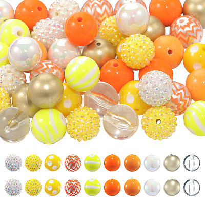 50Pcs 10 Style Thanksgiving Day Theme Acrylic Beads SACR-SC0001-21-1