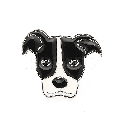 Dog Enamel Pin with Brass Butterfly Clutches JEWB-A006-04B-1