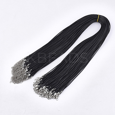 Waxed Cord Necklace Making with Iron Findings LS-X-NJEW-R229-2.0mm-02-1
