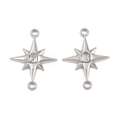 304 Stainless Steel Crystal Rhinestone Connector Charms STAS-P437-14A-P-1