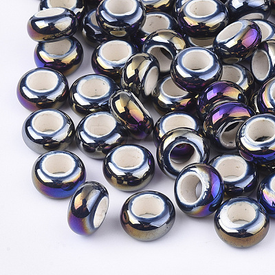 Electroplate Porcelain Beads PORC-T003-01-1