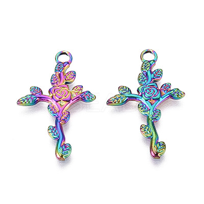 Ion Plating(IP) 201 Stainless Steel Pendants STAS-N098-063M-1