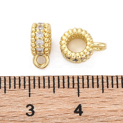Brass Micro Pave Cubic Zirconia Spacer Beads KK-Z084-04G-1