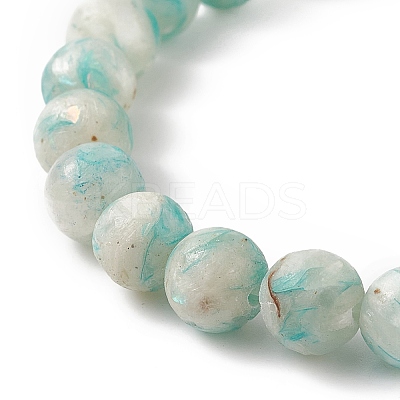 Dyed Natural Selenite Beaded Stretch Bracelet Sets BJEW-JB09200-1