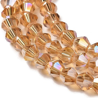 Transparent Electroplate Glass Beads Strands EGLA-A039-T4mm-B18-1